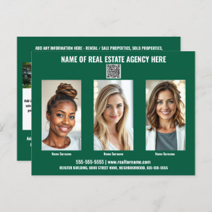 Realtor business marketing postcard green white