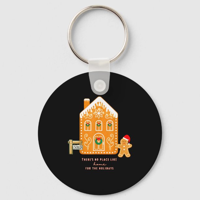 Realtor Christmas Funny Realtor Holiday Gingerbrea Key Ring (Front)