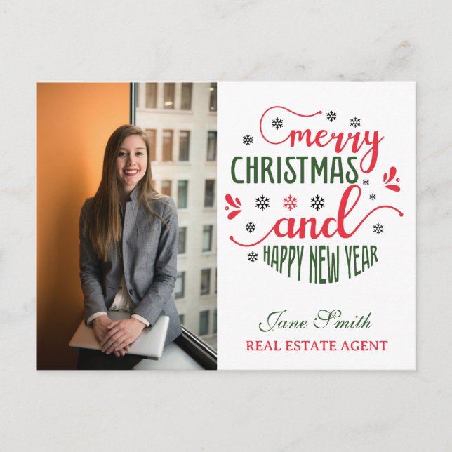 Realtor Christmas Holiday Postcard (Front)