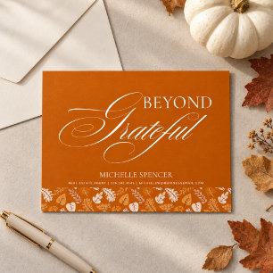 Realtor Client Thanksgiving   Elegant Photo  Holiday Postcard