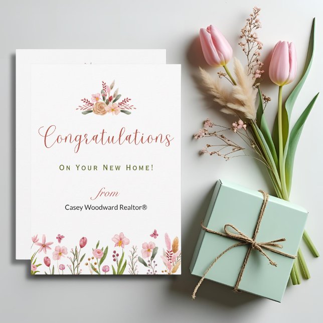 Realtor Congratulations Personalised Flowers Card (Creator Uploaded)