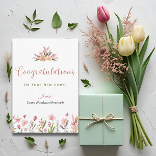 Realtor Congratulations Personalised Flowers Card