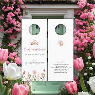 Realtor Congratulations Personalised Flowers Door Hanger