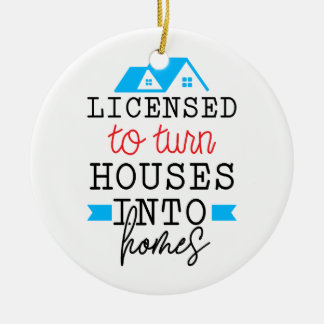 Realtor Gift | Licensed To Turn Houses Into Homes Ceramic Tree Decoration