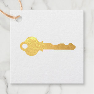 Realtor Gold Key Foil Favour Tag