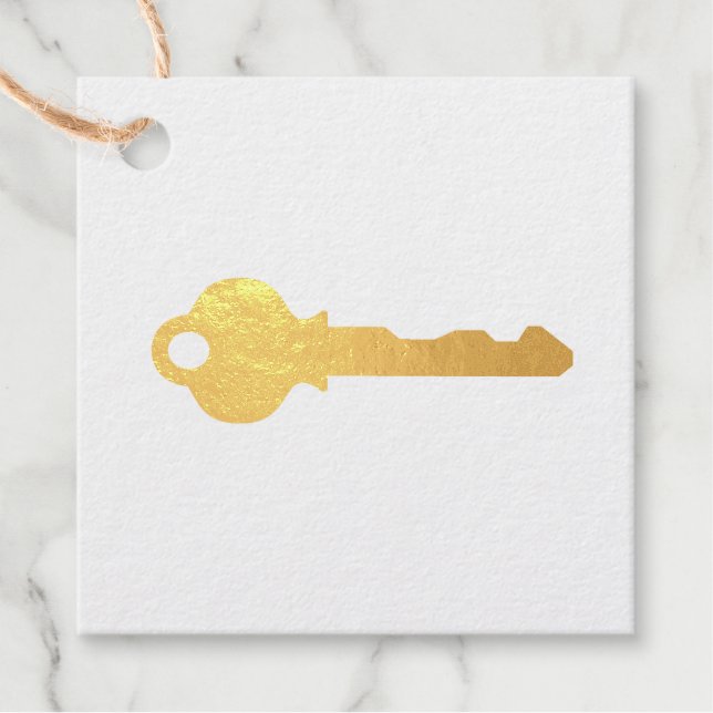 Realtor Gold Key Foil Favour Tag (Front)