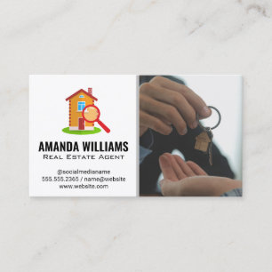 Realtor Handing the Keys   Home Logo Business Card