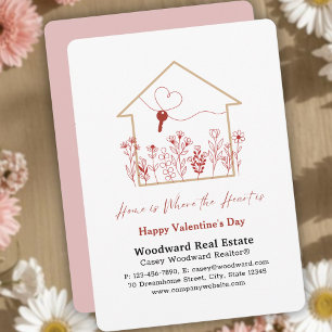 Realtor Happy Valentine's Day Home is the Heart Card