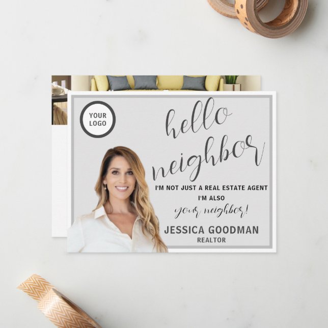 Realtor Hello Neighbour Postcard (Front/Back In Situ)
