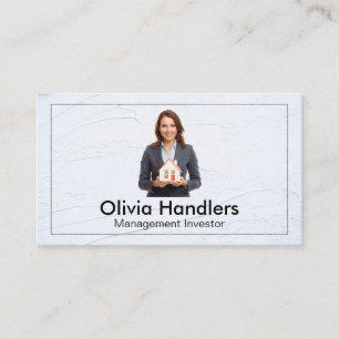 Realtor Holding House Prop Business Woman Business Card