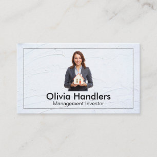 Realtor Holding House Prop   Business Woman Card
