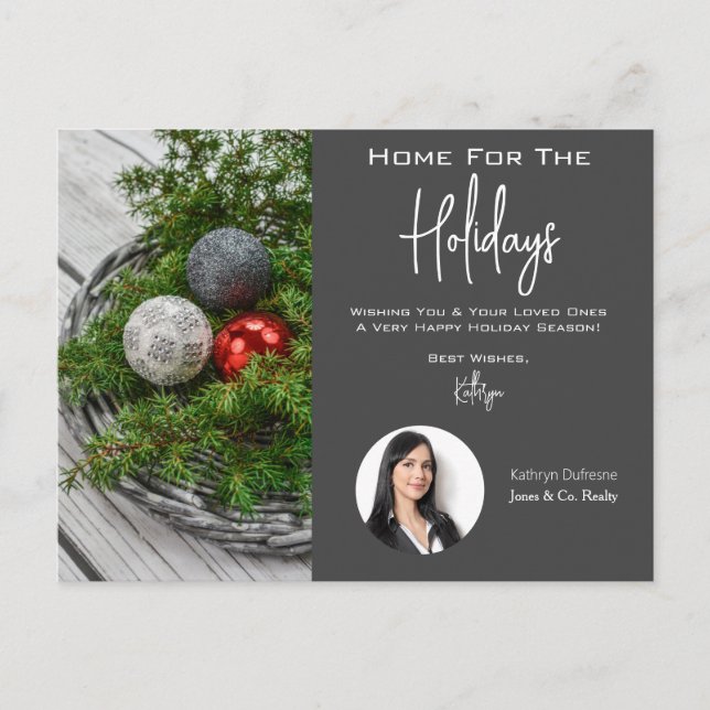Realtor Holiday Greetings Postcard (Front)