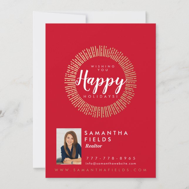 Realtor Holidays Christmas Postcard Modern Minimal (Front)
