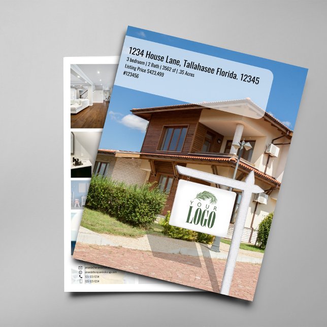 Realtor House Listing Photo QR Code Template  (House listing Real Estate flyer)