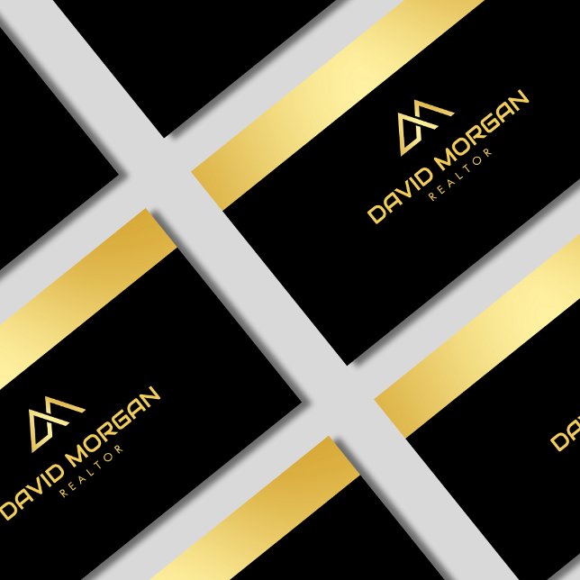 Realtor House Logo Black And Gold  Business Card (Creator Uploaded)