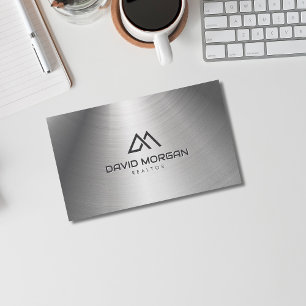 Realtor House Logo Metallic Business Card