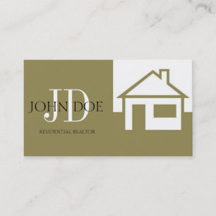 Realtor House/Monogram Gold Business Card