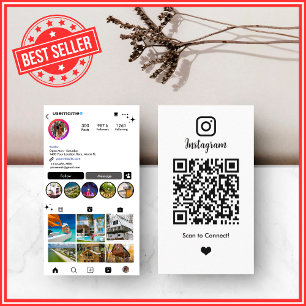 Realtor Instagram   White QR Code Real Estate Business Card