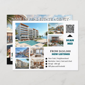 Realtor just listed apartments real estate market postcard