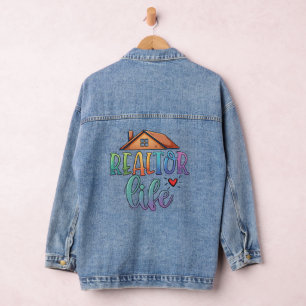 Realtor Life Colorful Real Estate Denim Jacket