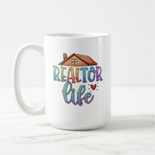 Realtor Life Personalized Rainbow Real Estate Coffee Mug