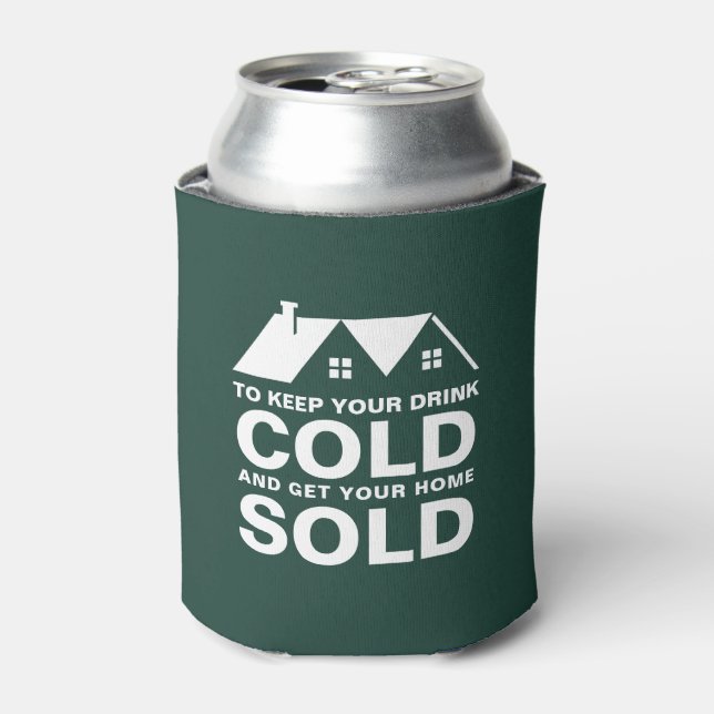 Realtor Marketing Client Gift Real Estate Promo Can Cooler (Can Front)