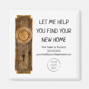 Realtor Marketing Contact Old Vintage Door Knob Magnet