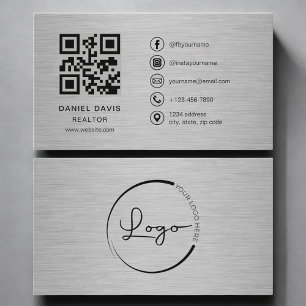 Realtor Metal QR Code Business Card