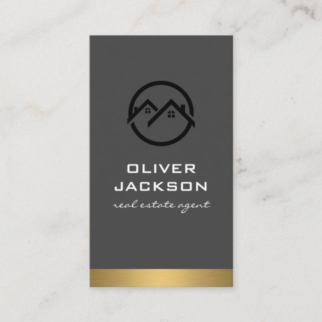Realtor  Metallic Trim Business Card (Front)