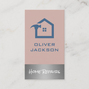 Realtor Metallic Trim   Home Repairs Business Card