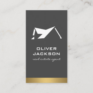 Realtor Metallic Trim Roof Top Business Card