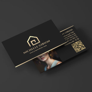 Realtor Minimal Mortgage Broker Black House Logo  Business Card