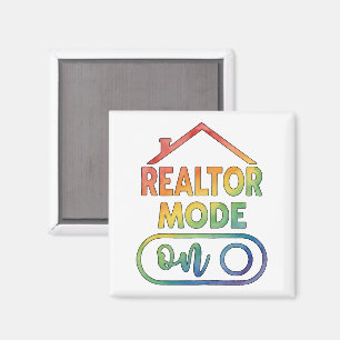 Realtor Mode On Magnet Watercolor Real Estate Gift