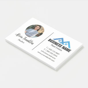 Realtor Modern Blue Real Estate Agent Photo  Post-it Notes