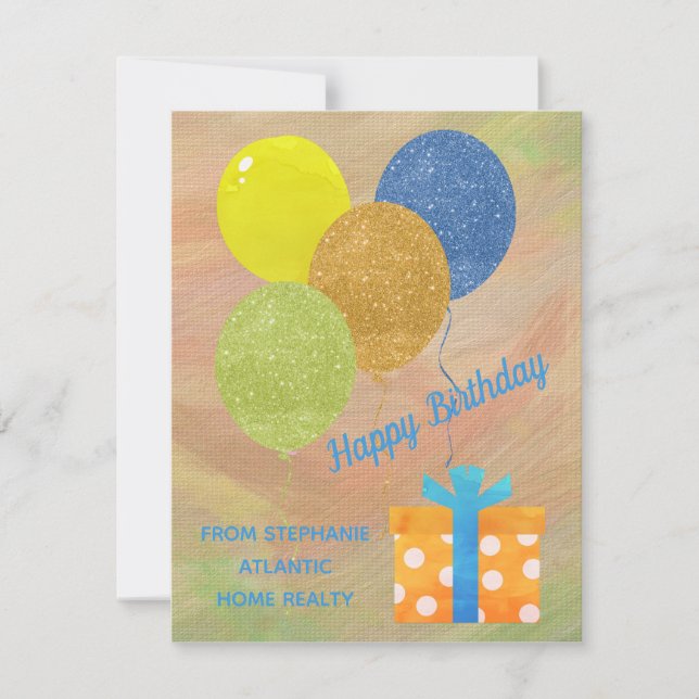 Realtor Mortgage Happy Birthday Custom Card  (Front)