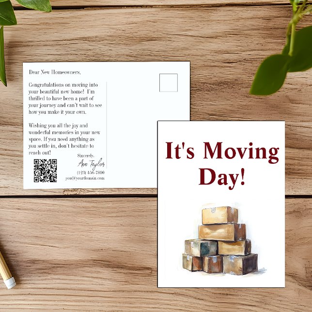 Realtor Moving Day Congratulations Postcard (Creator Uploaded)