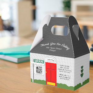 Realtor Open House Red Door White House Favour Box