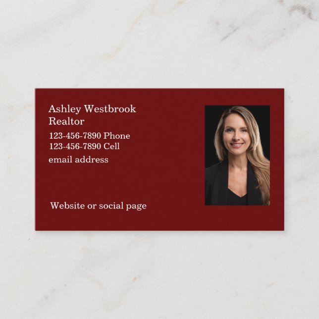 Realtor Photo Template Business Card New Design (Front)