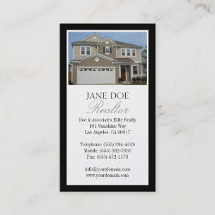 Realtor Platinum Photo Script Border Business Card