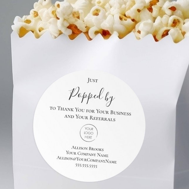 Realtor Pop By Popcorn Label, with Logo Classic Round Sticker (Creator Uploaded)
