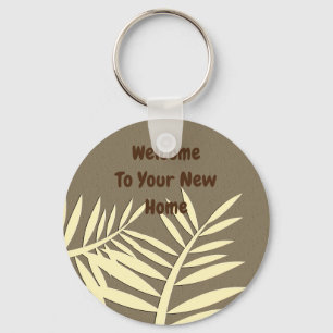 Realtor Promotion Leaf Silhouette Real Estate Key Ring