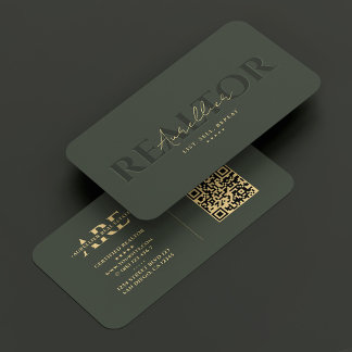 Realtor Real Estate Agent Monogram Green Modern Business Card