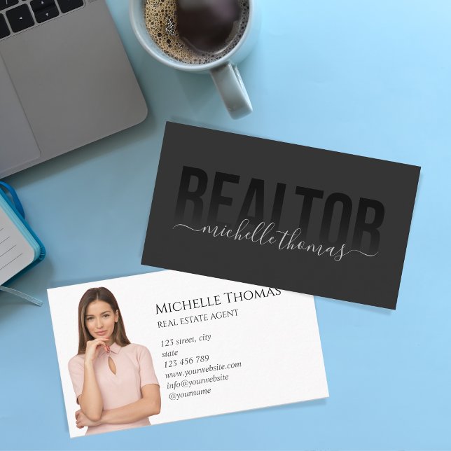 Realtor Real Estate Agent Professional Add Photo Business Card (Creator Uploaded)