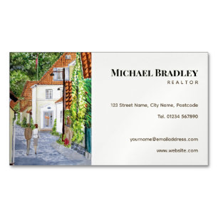 Realtor Real Estate Agent Property Danish Town Magnetic Business Card