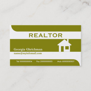 Realtor/Real estate business cards- olive green Card