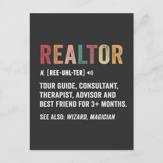 Realtor Real Estate Funny Quote Card (Front)