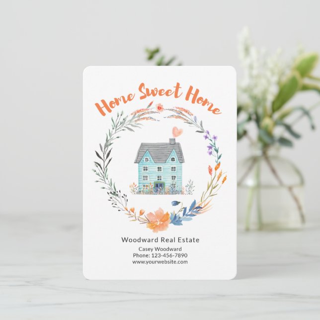 Realtor Sweet Congratulations to New Homeowner  Thank You Card (Standing Front)
