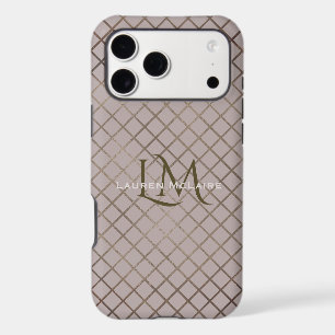 Realtor Taupe Monogram Gold Details