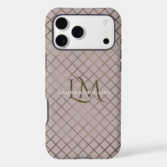 Realtor Taupe Monogram Gold Details (Back)