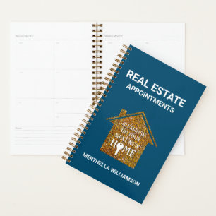 REALTOR Teal Glitter REAL ESTATE Appointments Planner